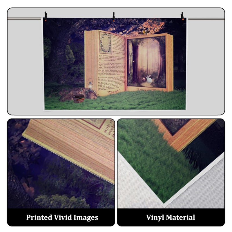 AOFOTO 10x7ft Fairy Tale Books Backdrop Enchanted Forest Girl Baby Shower Photoshoot Decorations Little Princess Birthday Party Background for Photography Photo Studio Props Vinyl - Image 2